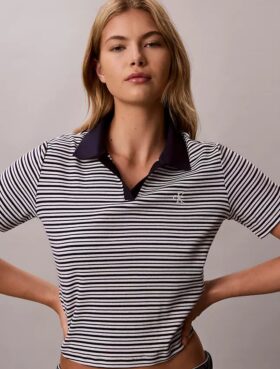 Cotton Contour Rib Polo Tee