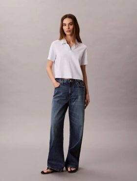 Cotton Contour Rib Polo Tee