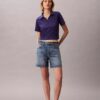 Cotton Contour Rib Polo Tee Cotton Contour Rib Polo Tee