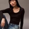 Cotton Contour Rib Slim Fit Long Sleeve T-Shirt Cotton Contour Rib Slim Fit Long Sleeve T-Shirt