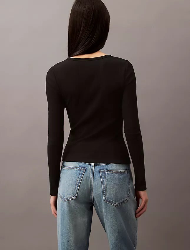 Cotton Contour Rib Slim Fit Long Sleeve T-Shirt Cotton Contour Rib Slim Fit Long Sleeve T-Shirt