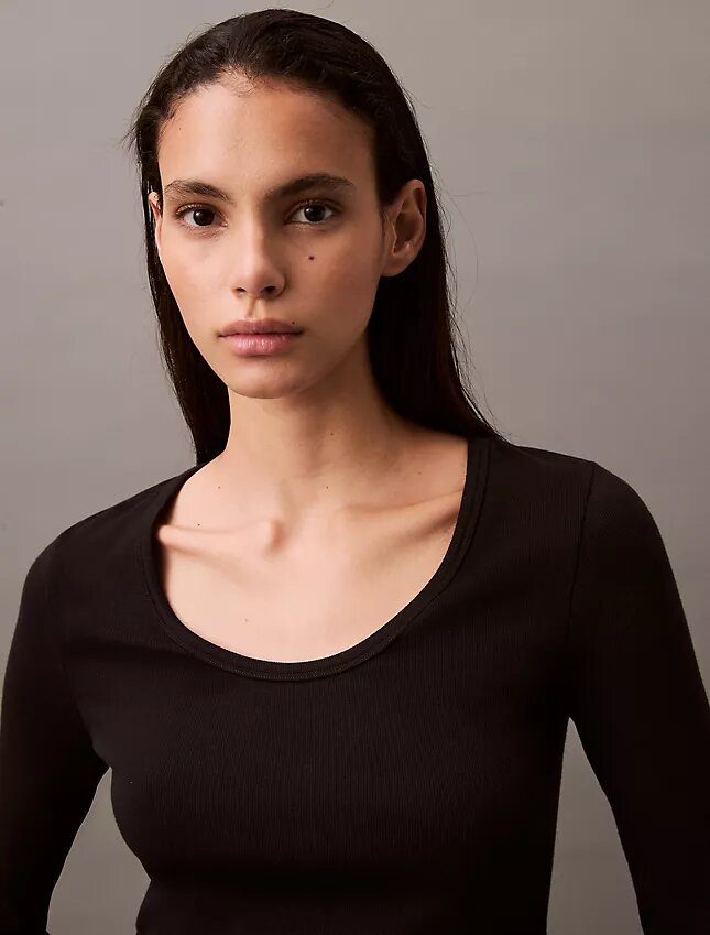 Cotton Contour Rib U-Neck Tee Cotton Contour Rib U-Neck Tee