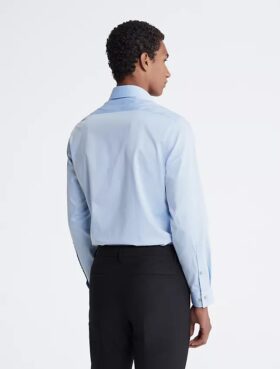 Cotton Herringbone Slim Fit Dress Shirt