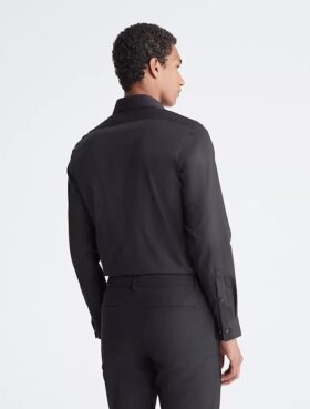 Cotton Herringbone Slim Fit Dress Shirt