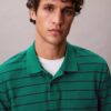 Cotton Pique Stripe Classic Polo Shirt