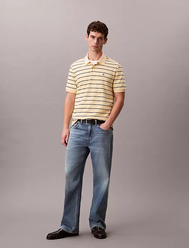 Cotton Pique Stripe Classic Polo Shirt Cotton Pique Stripe Classic Polo Shirt
