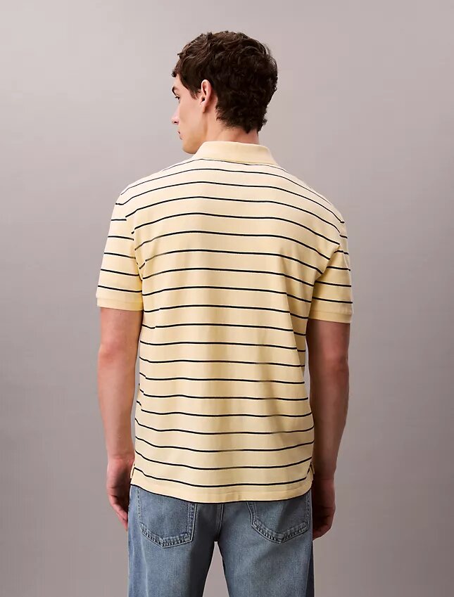 Cotton Pique Stripe Classic Polo Shirt Cotton Pique Stripe Classic Polo Shirt