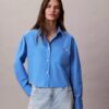 Cotton Poplin Cropped Boxy Button-Down Shirt Cotton Poplin Cropped Boxy Button-Down Shirt