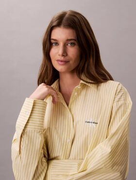 Cotton Poplin Cropped Sleep Shirt