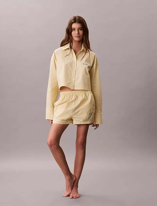 Cotton Poplin Cropped Sleep Shirt Cotton Poplin Cropped Sleep Shirt