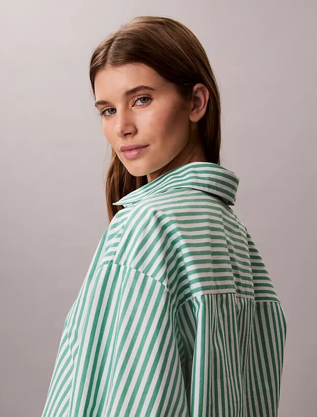 Cotton Poplin Cropped Sleep Shirt Cotton Poplin Cropped Sleep Shirt