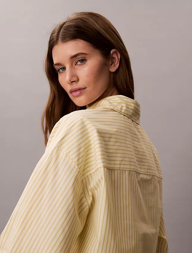 Cotton Poplin Cropped Sleep Shirt Cotton Poplin Cropped Sleep Shirt
