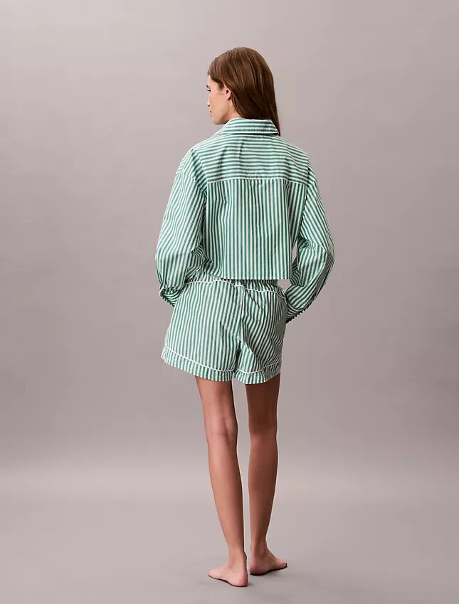 Cotton Poplin Cropped Sleep Shirt Cotton Poplin Cropped Sleep Shirt