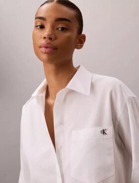 Cotton Poplin Emblem Logo Jacquard Shirt