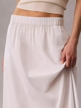 Cotton Poplin Midi Skirt