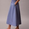 Cotton Poplin Midi Skirt