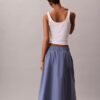 Cotton Poplin Midi Skirt