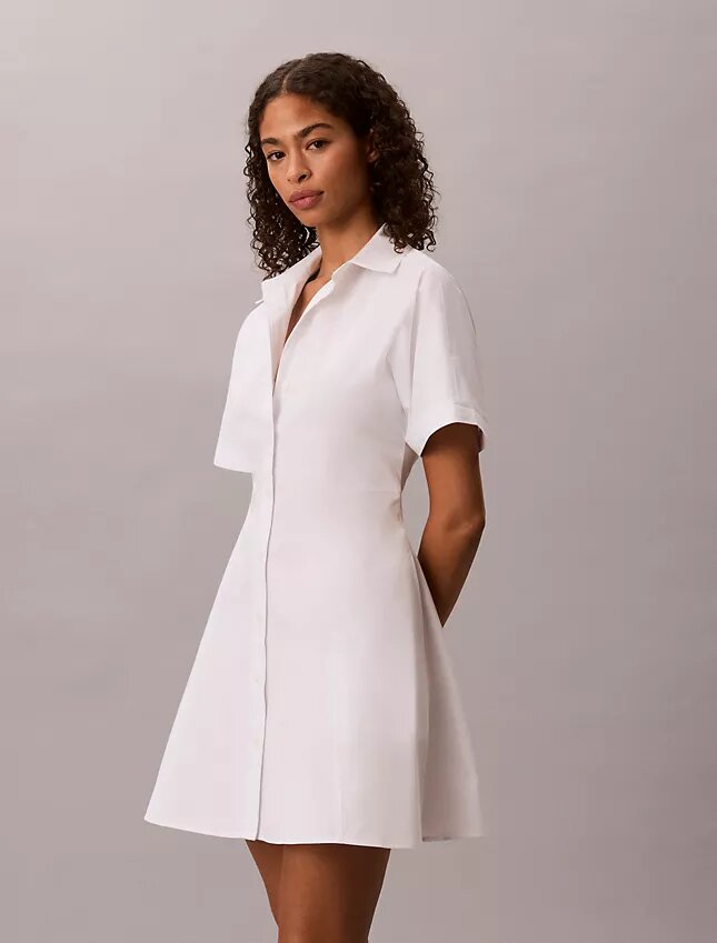 Cotton Poplin Mini Shirt Dress Cotton Poplin Mini Shirt Dress