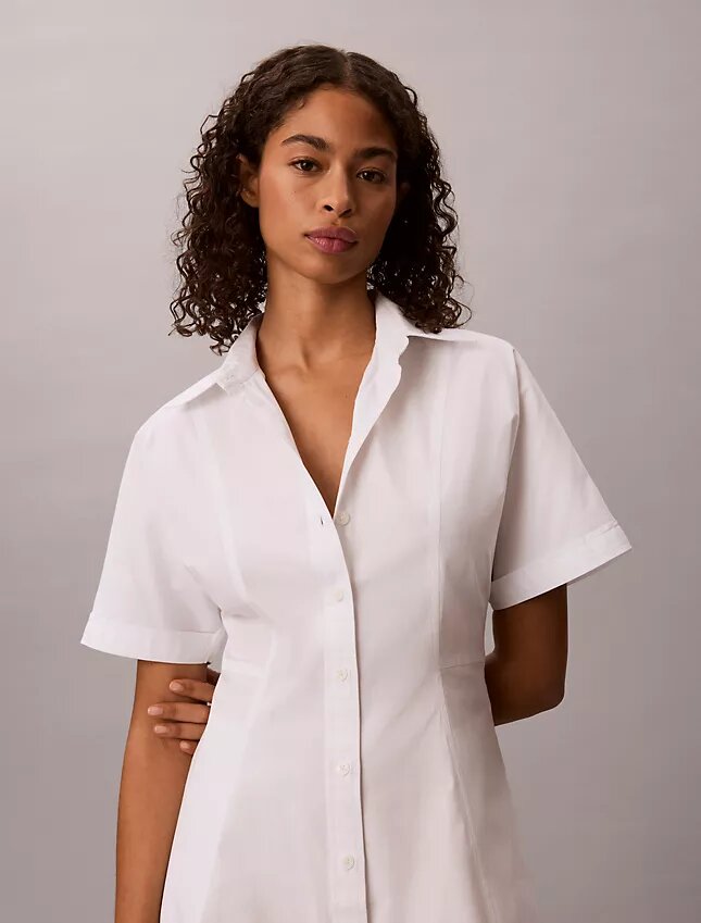 Cotton Poplin Mini Shirt Dress Cotton Poplin Mini Shirt Dress