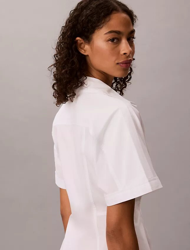 Cotton Poplin Mini Shirt Dress Cotton Poplin Mini Shirt Dress