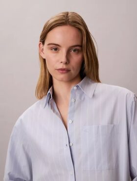 Cotton Poplin Relaxed Button-Down Shirt