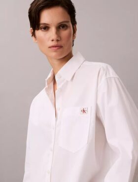 Cotton Poplin Relaxed Button-Down Shirt
