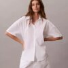 Cotton Poplin Relaxed Short Sleeve Sleep Shirt Cotton Poplin Relaxed Short Sleeve Sleep Shirt