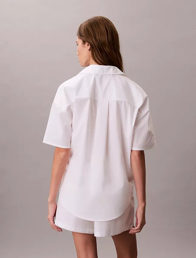 Cotton Poplin Relaxed Short Sleeve Sleep Shirt Cotton Poplin Relaxed Short Sleeve Sleep Shirt