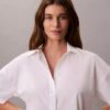 Cotton Poplin Relaxed Short Sleeve Sleep Shirt Cotton Poplin Relaxed Short Sleeve Sleep Shirt