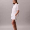 Cotton Poplin Relaxed Short Sleeve Sleep Shirt Cotton Poplin Relaxed Short Sleeve Sleep Shirt