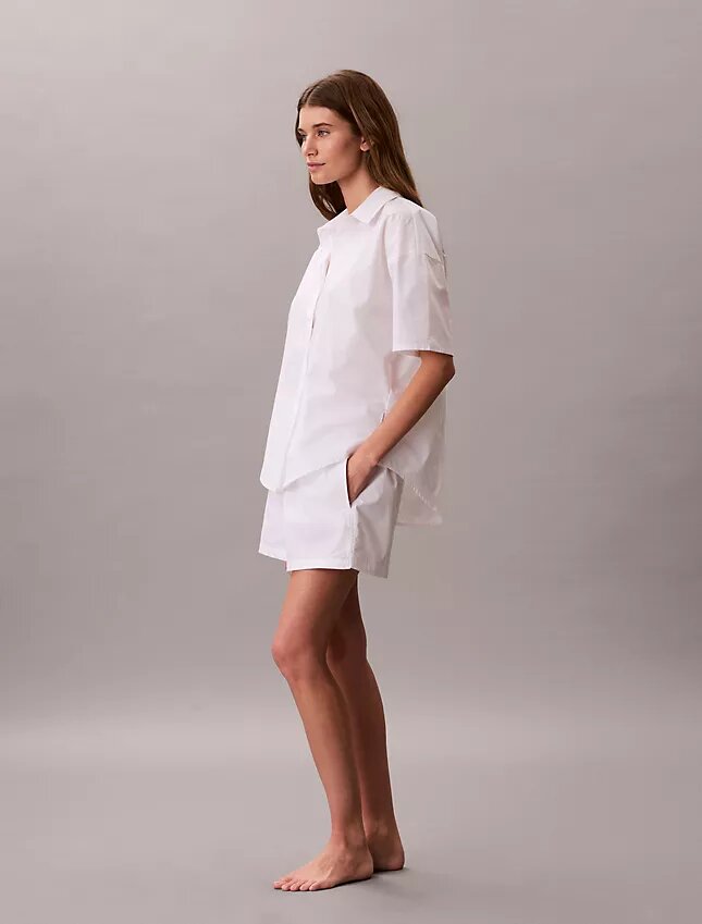 Cotton Poplin Relaxed Short Sleeve Sleep Shirt Cotton Poplin Relaxed Short Sleeve Sleep Shirt