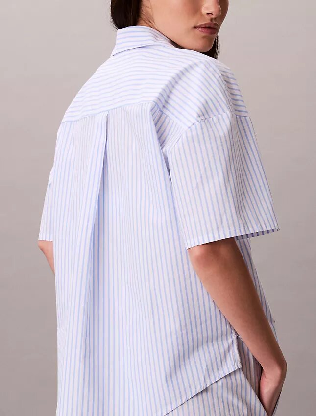 Cotton Poplin Relaxed Short Sleeve Sleep Shirt Cotton Poplin Relaxed Short Sleeve Sleep Shirt