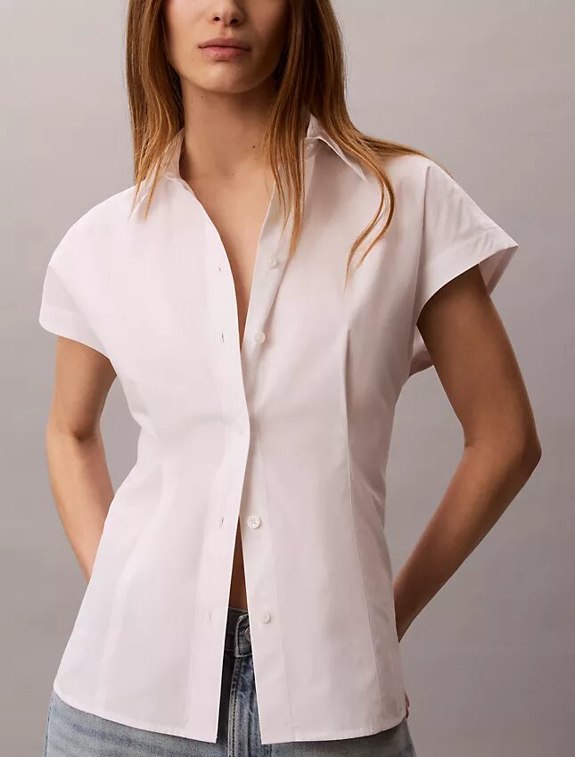 Cotton Poplin Short Sleeve Button-Down Shirt Cotton Poplin Short Sleeve Button-Down Shirt