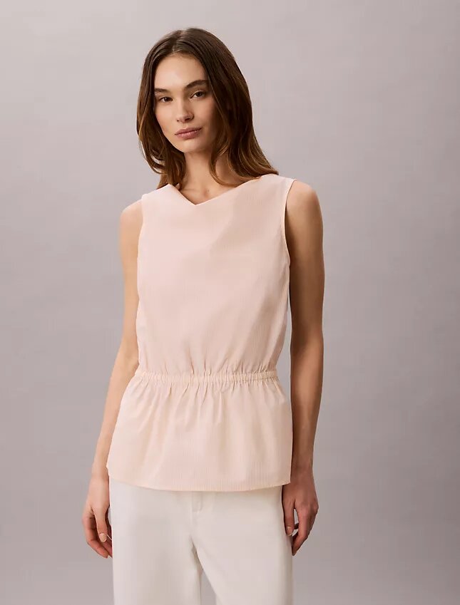 Cotton Poplin Sleeveless Blouse Cotton Poplin Sleeveless Blouse
