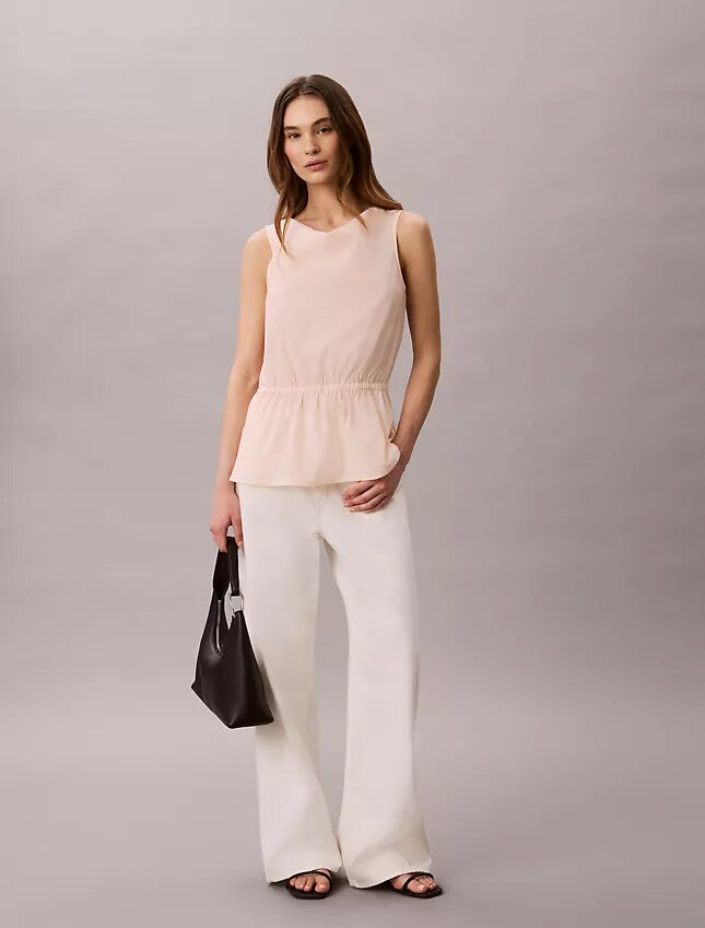 Cotton Poplin Sleeveless Blouse Cotton Poplin Sleeveless Blouse