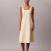 Cotton Poplin Sleeveless Midi Dress Cotton Poplin Sleeveless Midi Dress