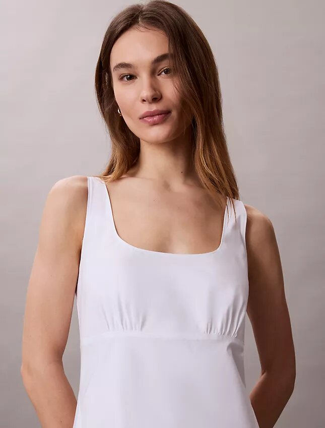 Cotton Poplin Sleeveless Midi Dress Cotton Poplin Sleeveless Midi Dress
