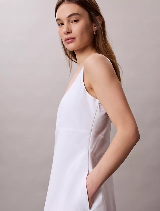 Cotton Poplin Sleeveless Midi Dress Cotton Poplin Sleeveless Midi Dress