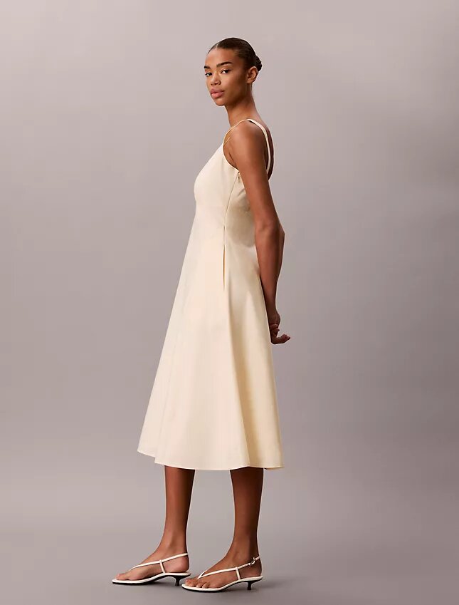 Cotton Poplin Sleeveless Midi Dress Cotton Poplin Sleeveless Midi Dress