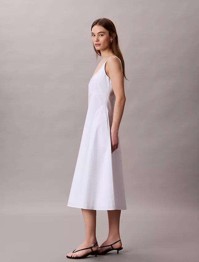 Cotton Poplin Sleeveless Midi Dress Cotton Poplin Sleeveless Midi Dress