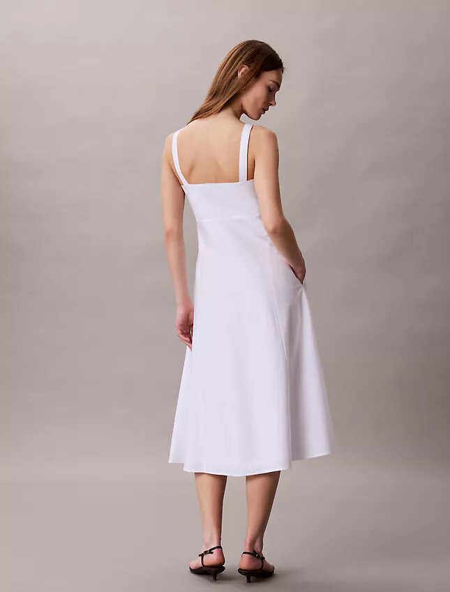 Cotton Poplin Sleeveless Midi Dress Cotton Poplin Sleeveless Midi Dress