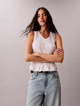 Cotton Poplin Sleeveless Top