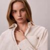 Cotton Poplin Stripe Relaxed Button-Down Shirt
