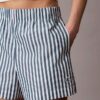 Cotton Poplin Stripe Shorts