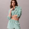 Cotton Poplin Track Sleep Shorts
