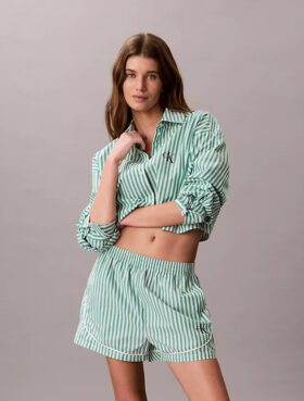 Cotton Poplin Track Sleep Shorts Cotton Poplin Track Sleep Shorts