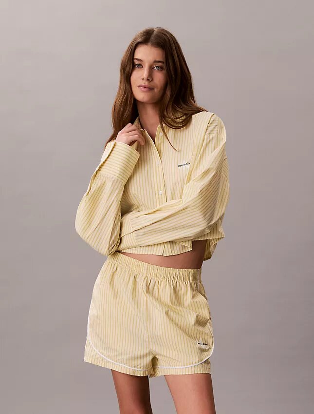 Cotton Poplin Track Sleep Shorts Cotton Poplin Track Sleep Shorts
