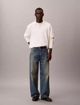 Cotton Relaxed Polo Sweater