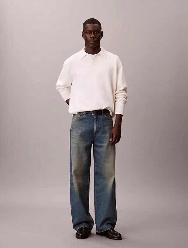 Cotton Relaxed Polo Sweater Cotton Relaxed Polo Sweater