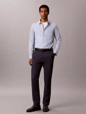 Cotton Sateen Slim Chino Pants